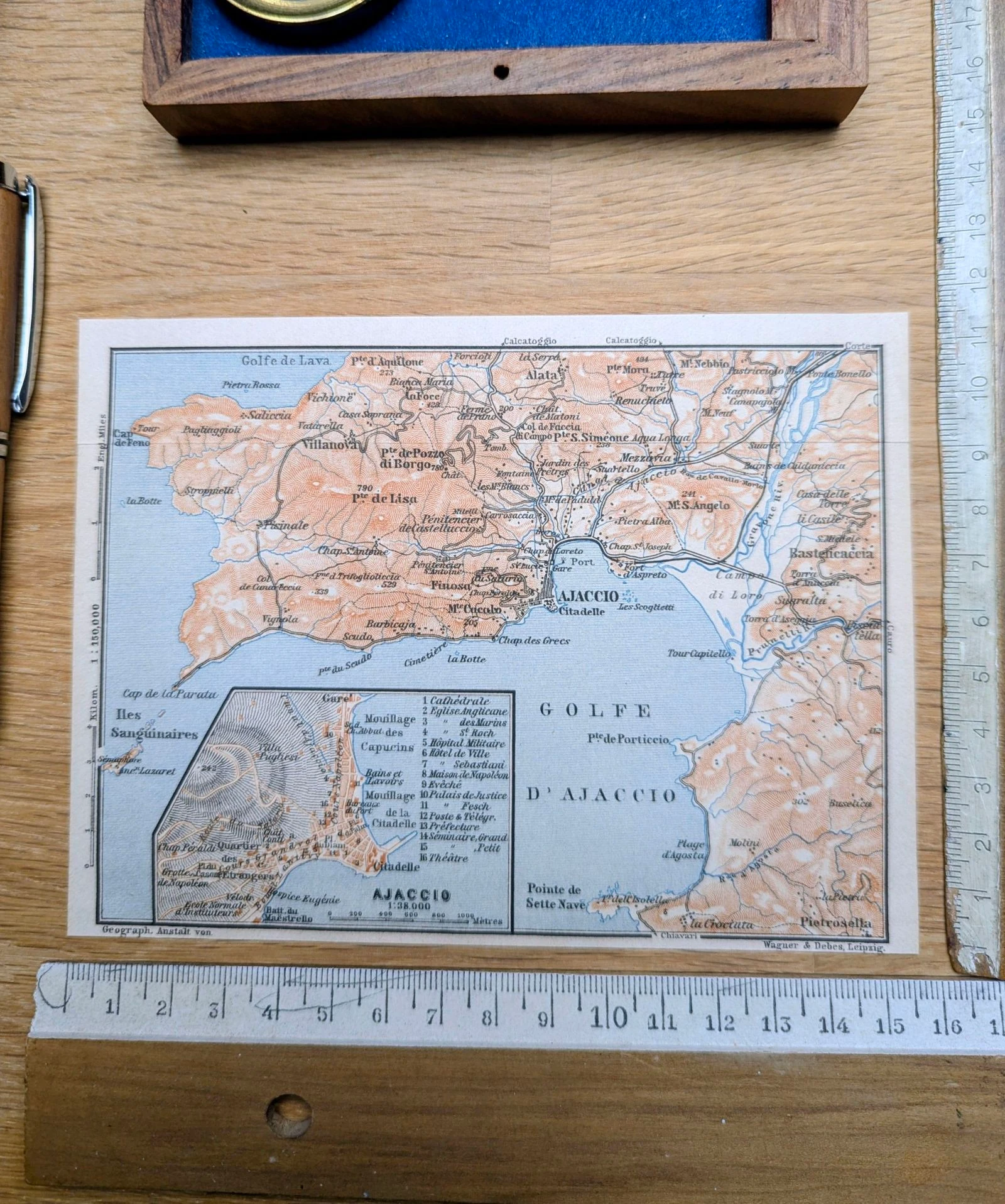 O Golfo de Ajaccio, mapa original impresso em 1906 – photo 3
